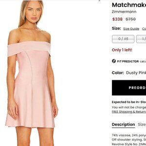 ZIMMERMANN Matchmaker Dusty Pink Off Shoulder Knit Mini Dress 1 S $750